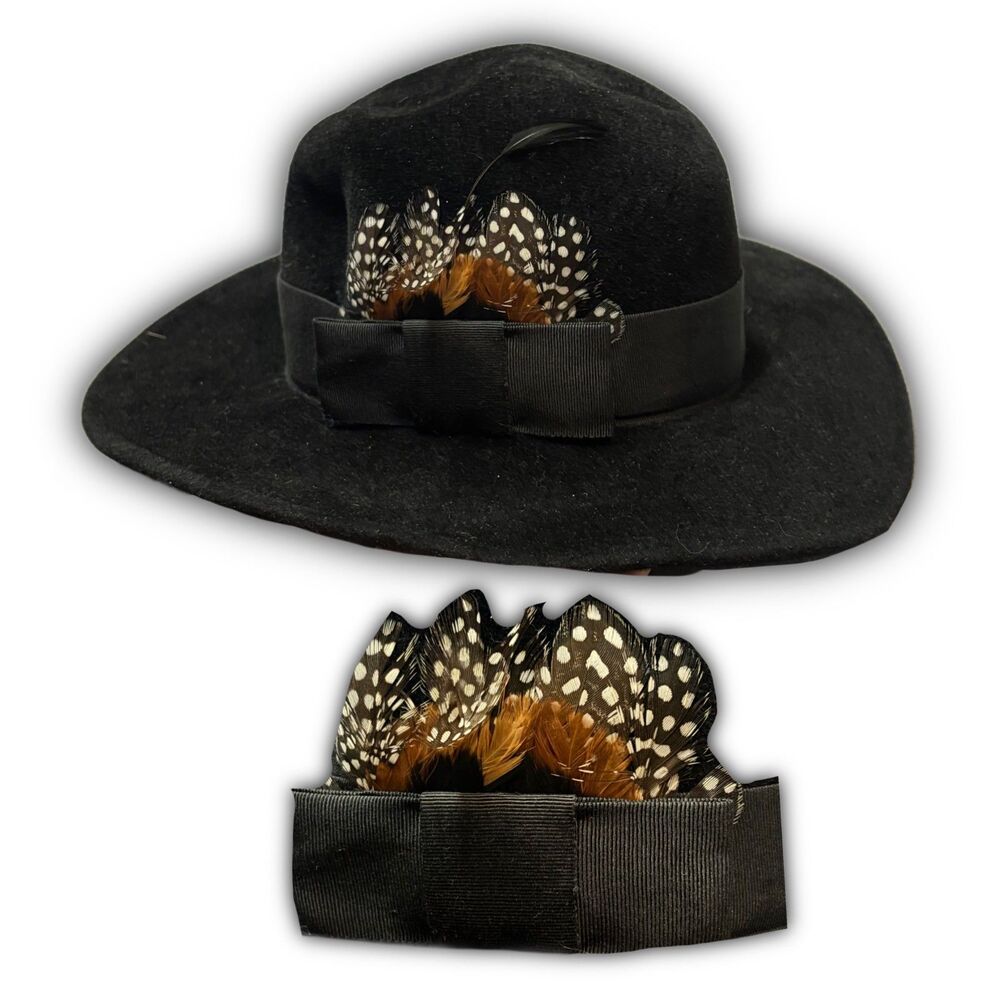 Vintage Betmar Black Wool Fedora